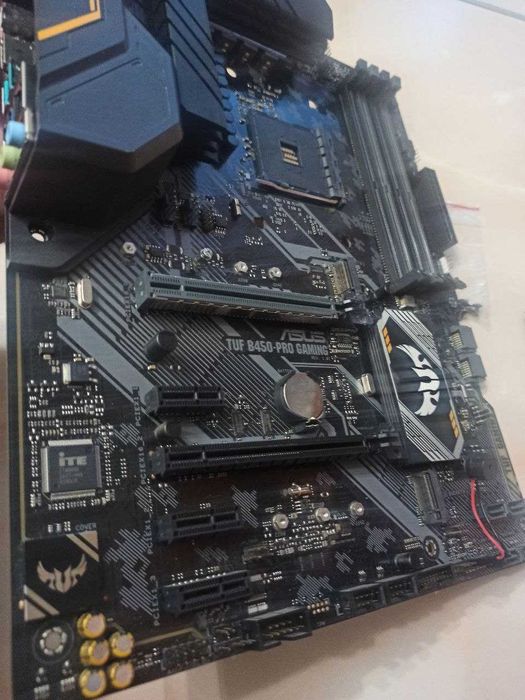 Материнська плата ASUS TUF B450‑PRO GAMING, AM4, мощний VRM, чек