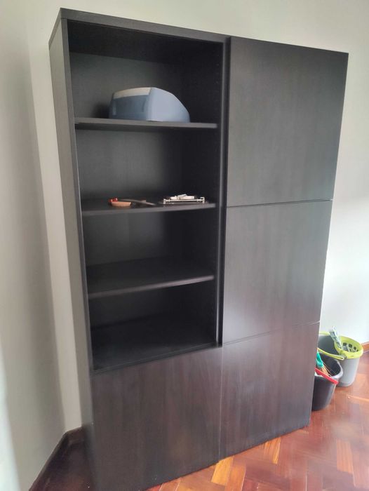 Móvel BESTA do IKEA c/portas e cor preta [excelente estado]