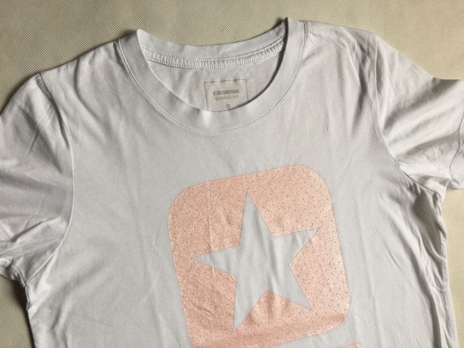 Converse koszulka damska t-shirt biała 36 S M basic logo