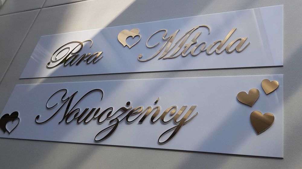 Rejestracja na auto ślubne,komplet