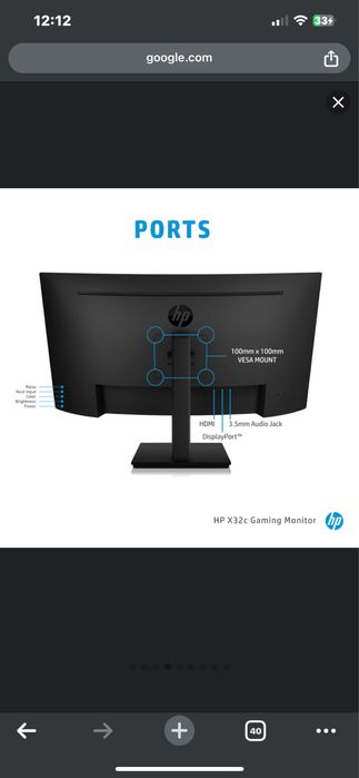 Monitor gamer curvado