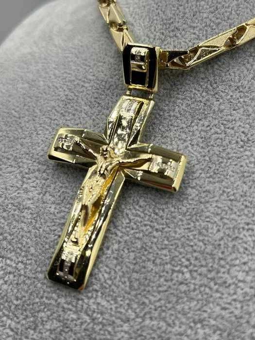 Złote krzyżyk 14K 21.60g z brylantami