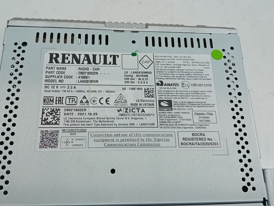Display / ecrã de informações DACIA Sandero III