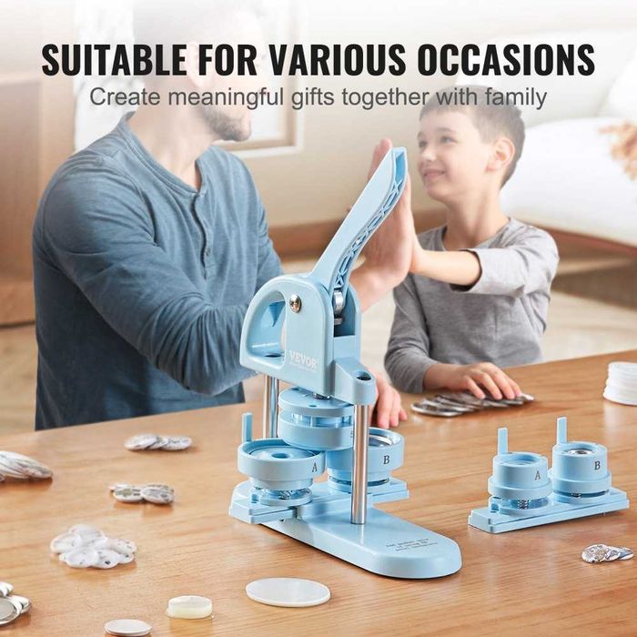 Машина для виготовлення значків 25/32/58 мм 3-в-1, 300 деталей