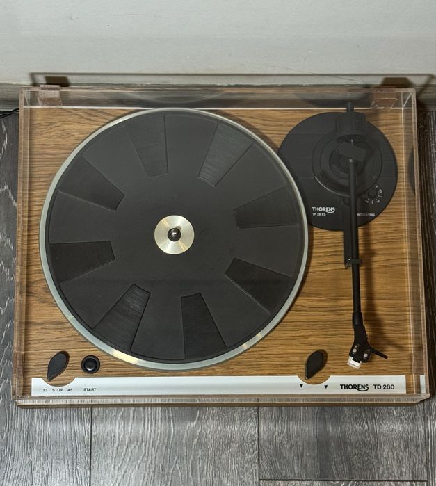Thorens TD 280 програвач вінілових платівок дубовий шпон нова кришка