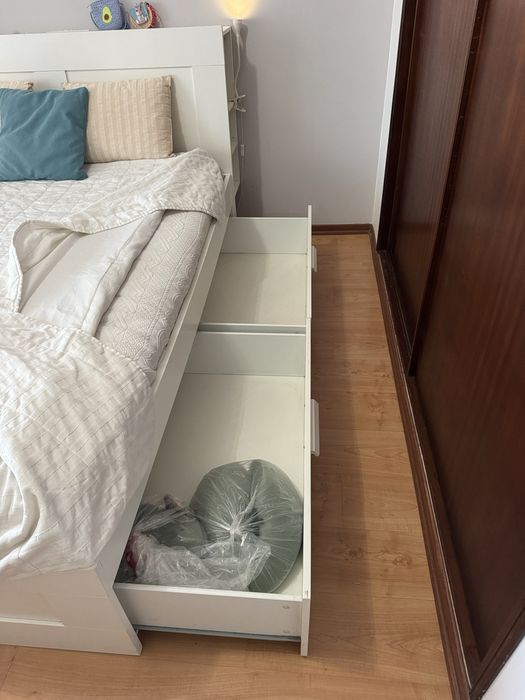 Cama + Cabeceira + Estrado + Colchão