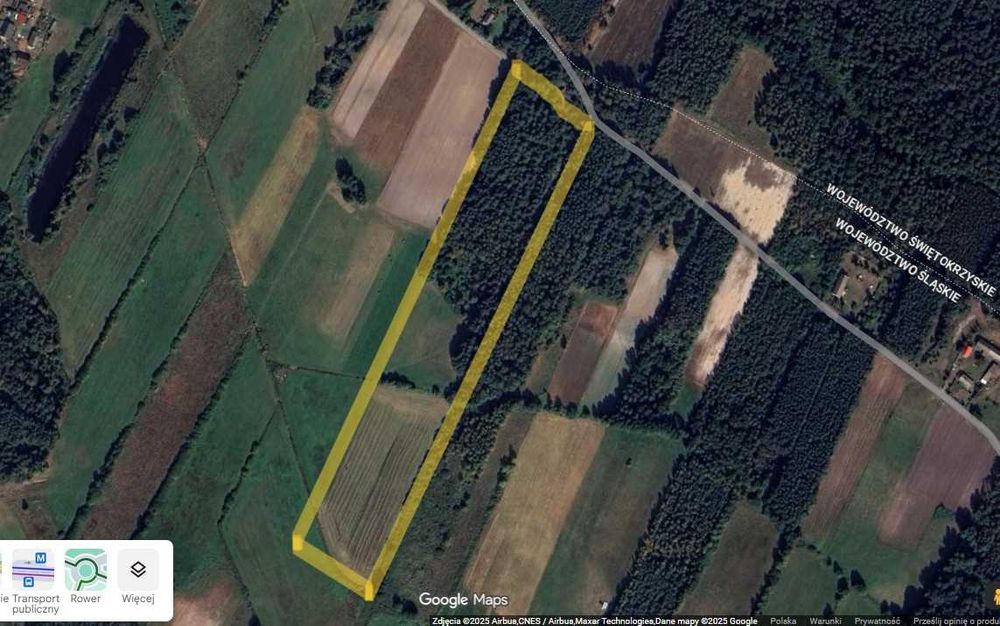 Działka budowlana 2ha + 1ha łąka Piaski gm. Koniecpol las spokój cisza