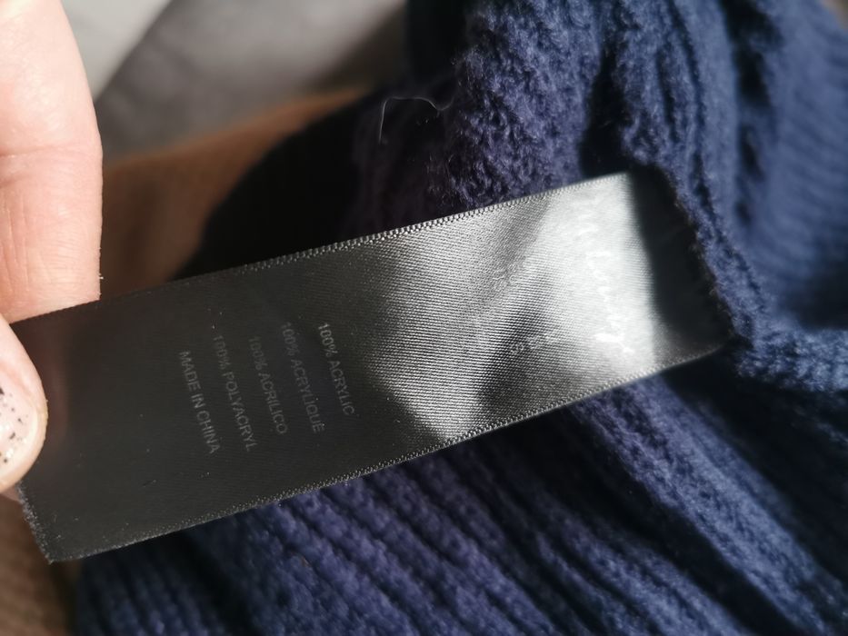 Granatowy komplet spódnica i sweter XL