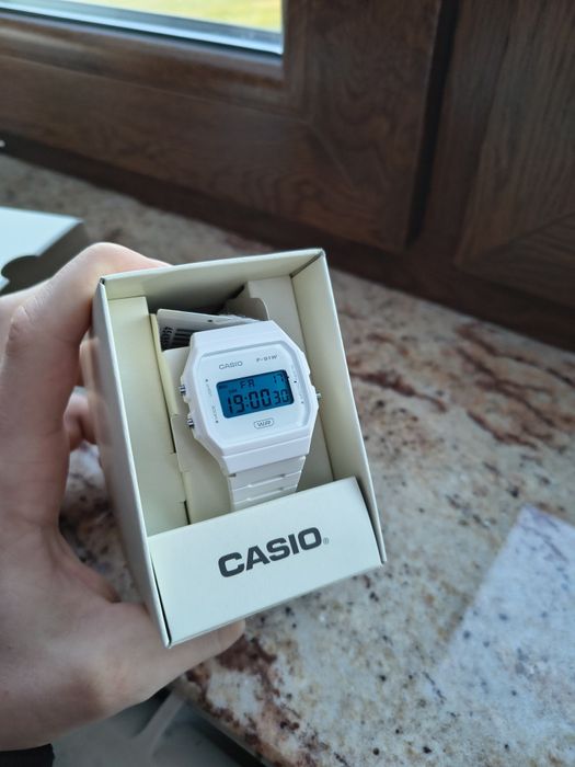 Zegarek CASIO F91-W Biały Hydro+Blue screen mod