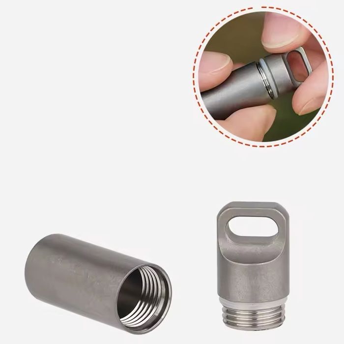 EDC ‼️ Інструмент зберігання з титану. Герметична капсула, середня