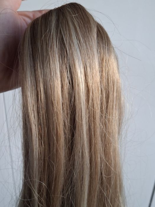 Włosy doczepiane blond pasemka 60 cm