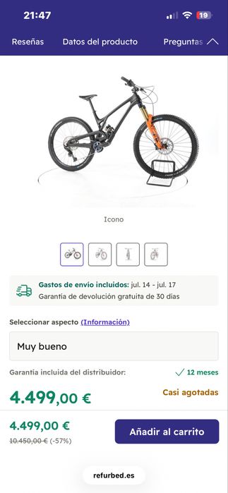 Bicicleta de enduro em carbono