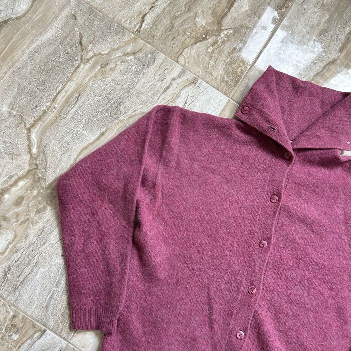 Kardigan sweter z golfem wełniany damski angora 38 M