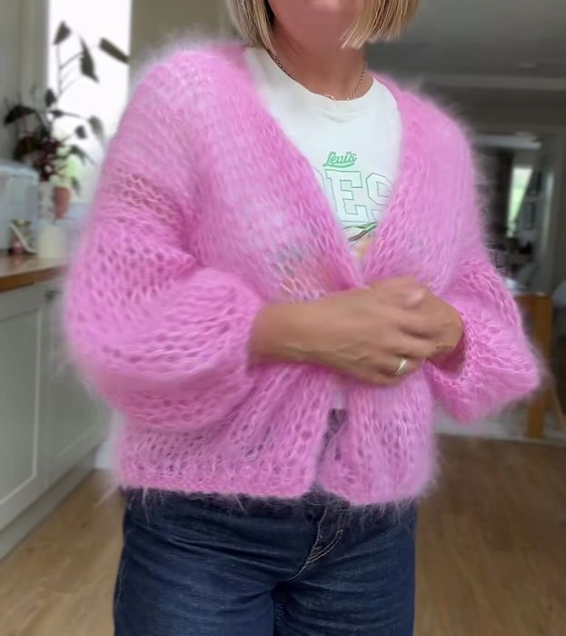 Кардиган из кидмохера - ручная работа