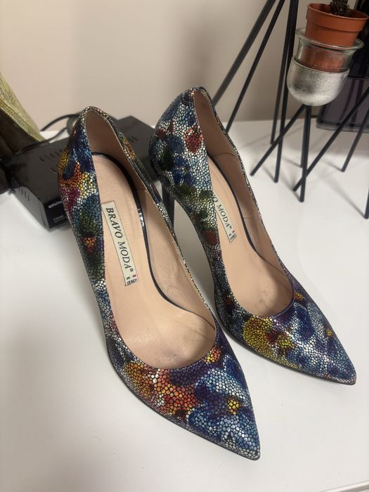 Damskie buty szpilki skóra naturalna