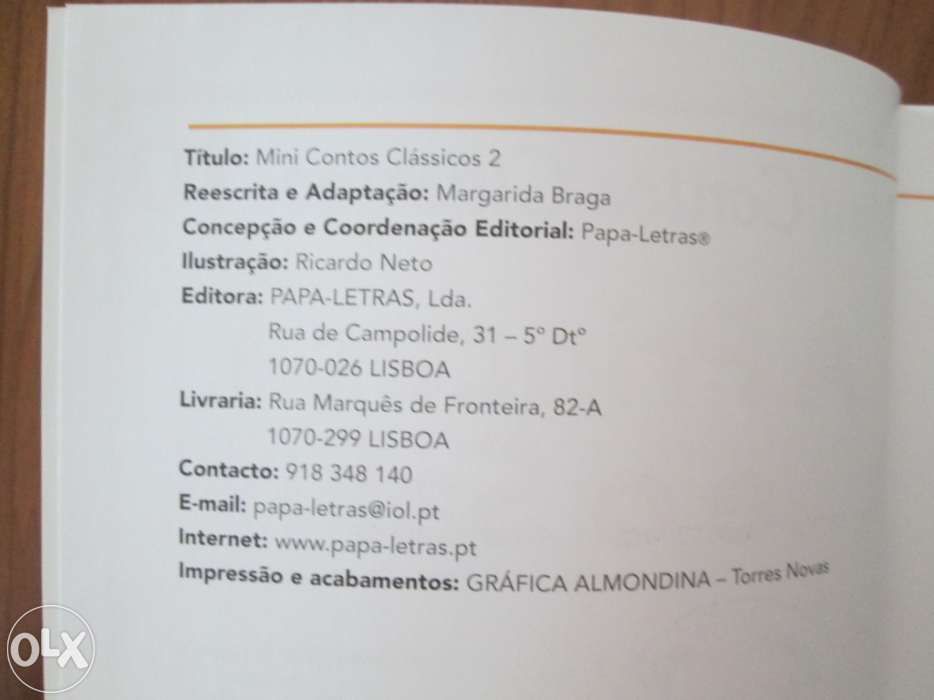 Vendo livro infantil "Mini Contos Clássicos", editora Papa-Letras