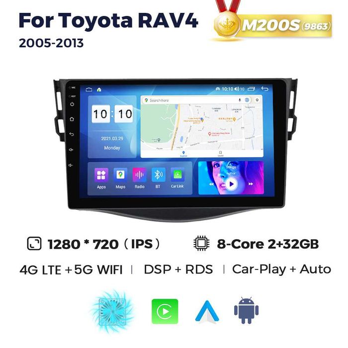 Штатна магнітола Toyota RAV4 2006 - 2012 android GPS навігація