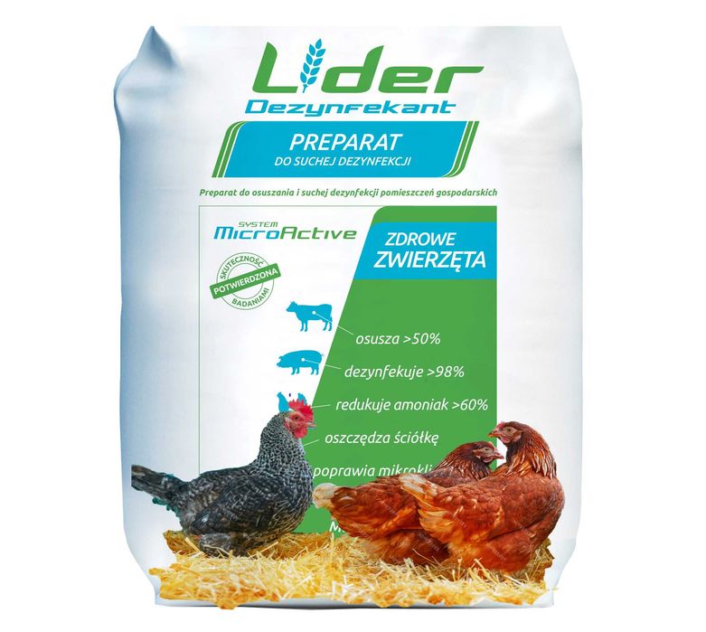 Lider Dezynfekant 20kg- osusza legowiska, neutralizuje zapachy