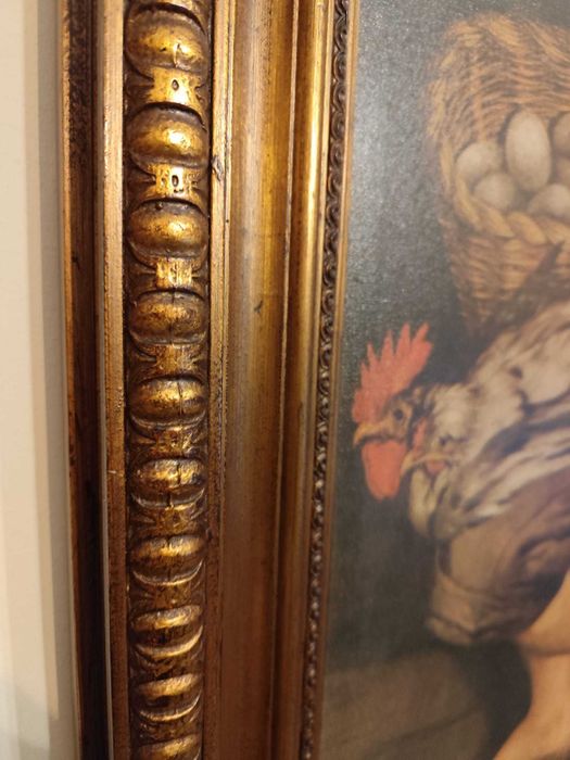 Quadro ilustração com moldura dourada