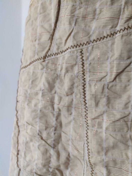 Wahl Beżowa spódnica w kratkę Patchwork Rozkloszowana 44 XXL