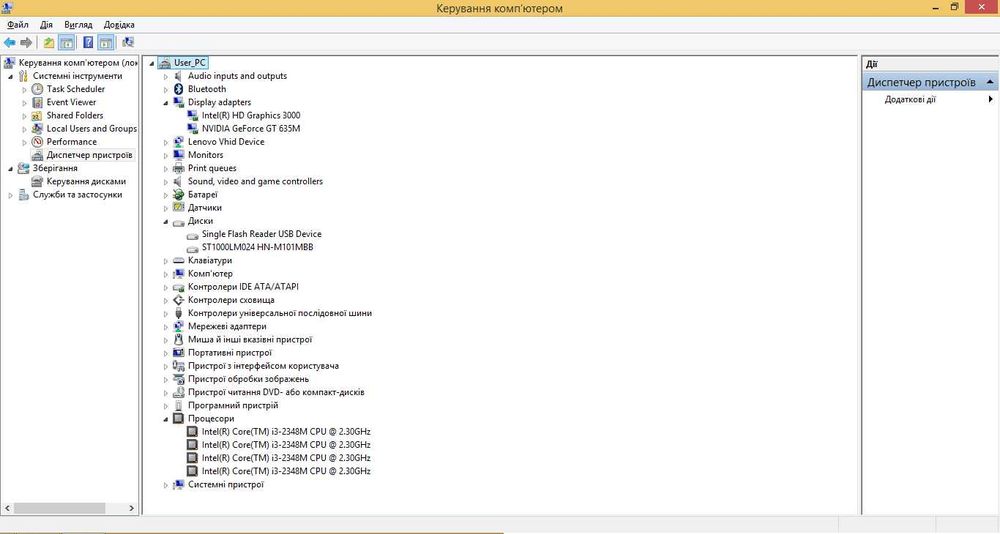 Ноутбук Lenovo G580/Core i3 2348M/GeForce GT635 2 GB/RAM 6Gb/1Tb HDD