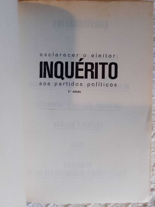 Esclarecer o eleitor: Inquérito aos partidos políticos, Vários