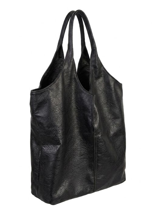 Містка чорна сумка-мішок (hobo style) — М'яка екошкіра