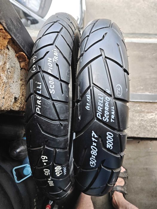 Мотошина резина эндуро пара 90/90 R21 120/90 130/80 R17 на Трансальп