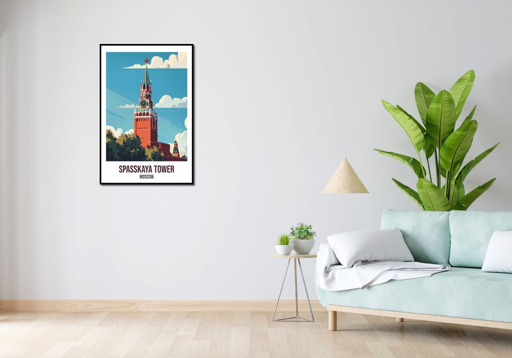 Plakat 61x91,5cm Spasskaya Tower, Moscow