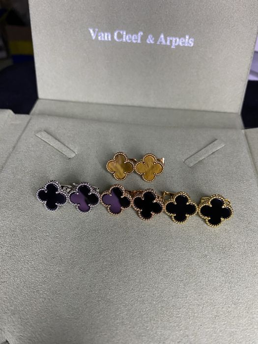 Серьги vca, van cleef, клевер, конюшина, ван клиф