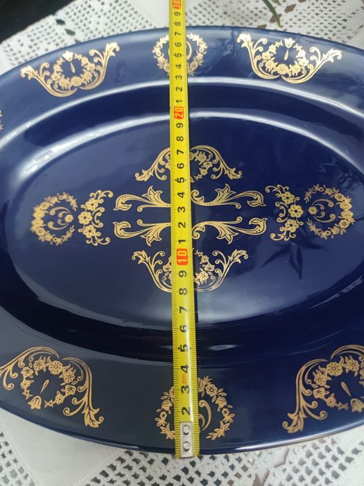 Travessa decorativa Fiorente “Classic” – porcelana azul cobalto