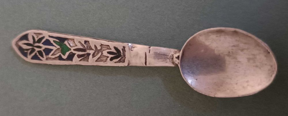 Solniczka ze srebra i emalii CLOISONNE