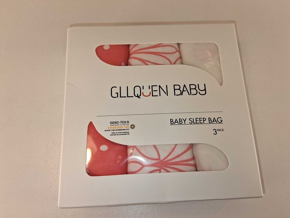 G037 Zestaw 3x Gllquen Baby Otulacz Rożek Becik Śpiworek Dla Niemowląt