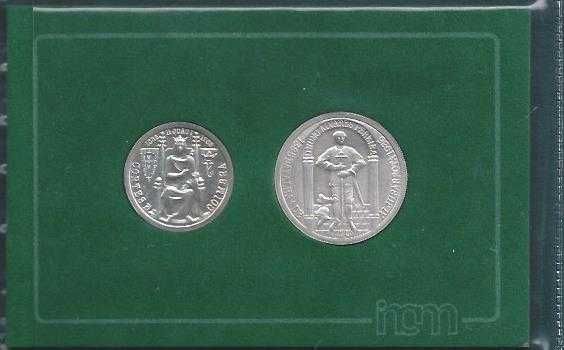 Batalha de Aljubarrota  2 Moedas Prata BNC Carteira Nova