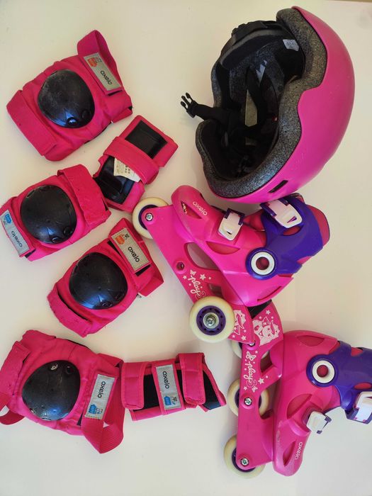 Patins criança 26a29 com capacete e proteções