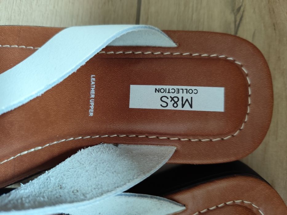 Klapki japonki m&s skóra naturalna nowe rozmiar 39