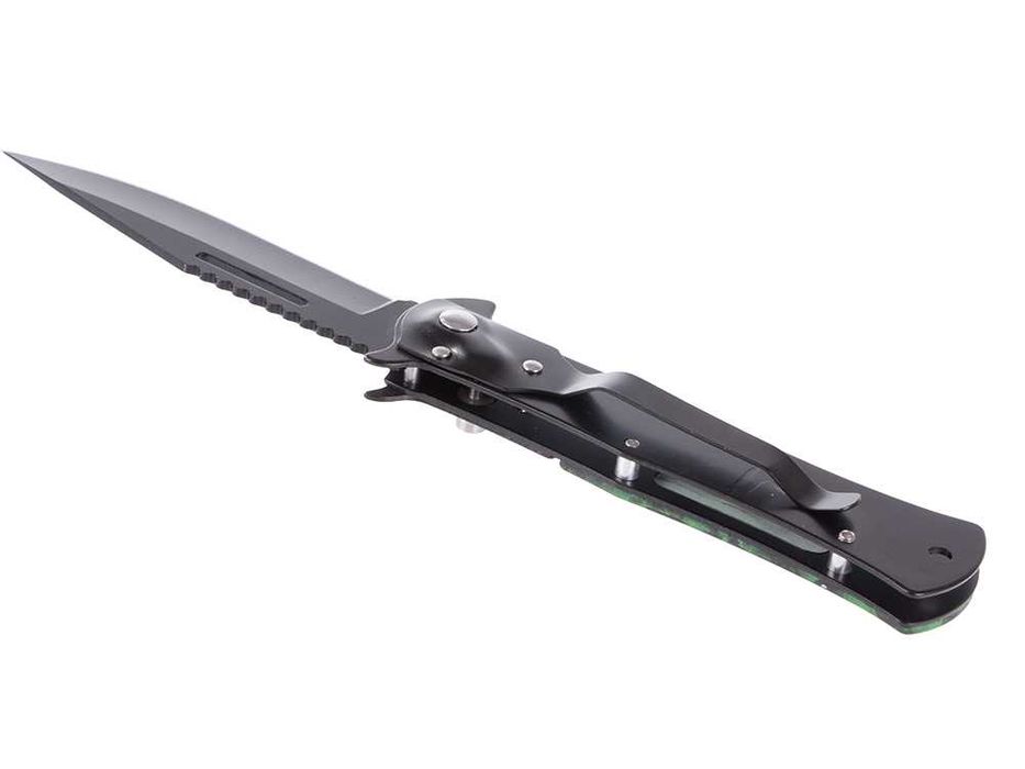 Nóż scyzoryk składany taktyczny stalowy z blokadą survival 9 cm