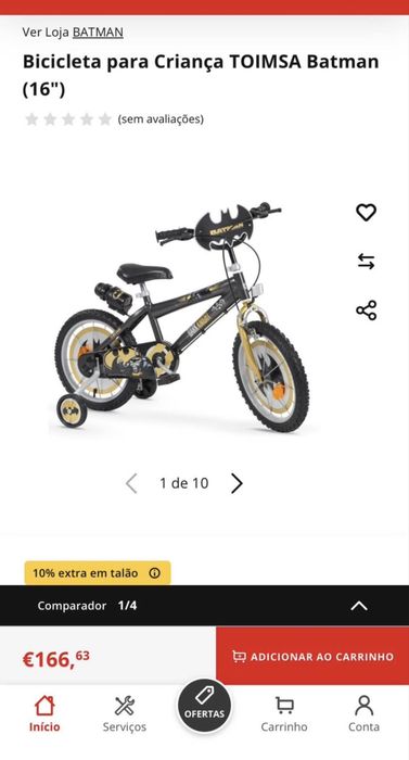 Vendo bicicleta infantil do Batman usada 5 vezes como nova