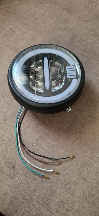 Farol led redondo universal para motocicleta, 7,5 polegadas.