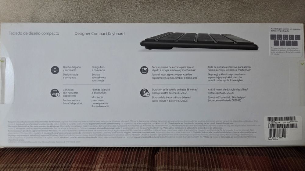 Microsoft Designer Compact Keyboard - como novo
