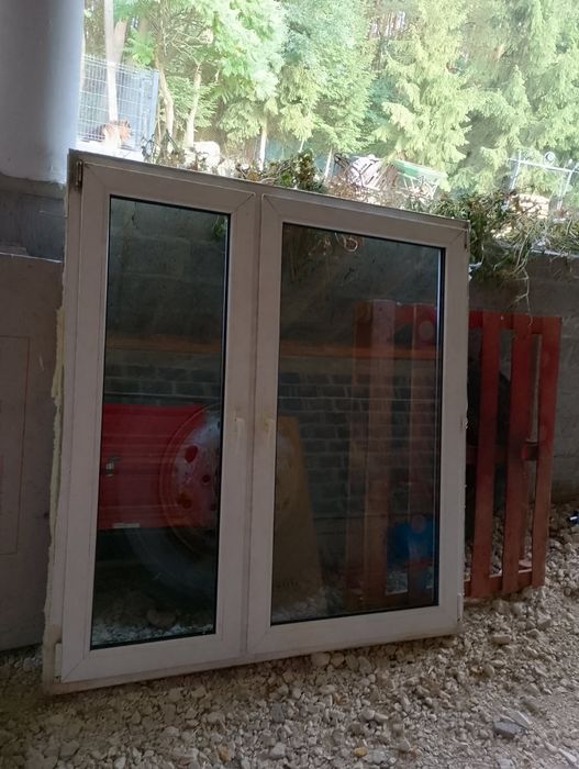 Okna 2 szt nowe 1380x1410, używane białe 56x143,5,  60x143,5 2s