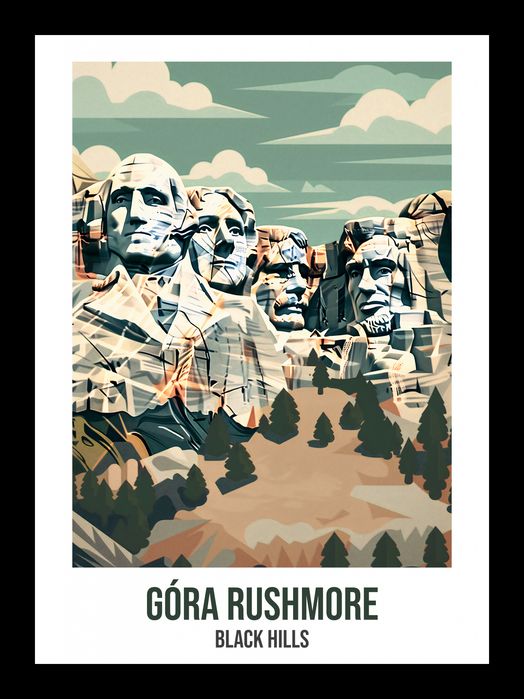 Plakat 13x18cm Góra Rushmore