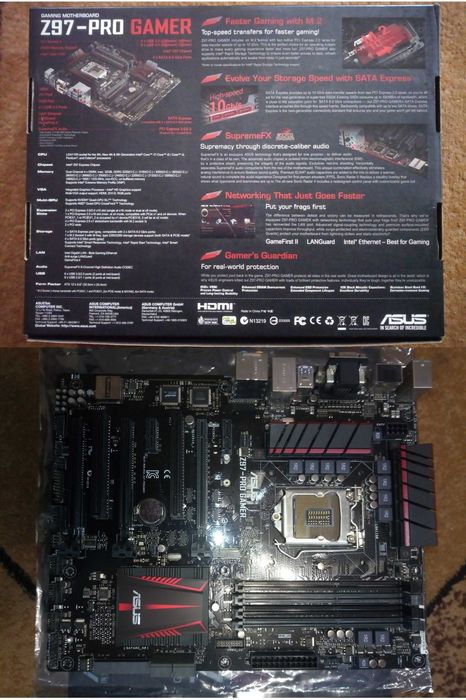 Материнская плата ASUS Z97 Pro Gamer . Комплект .