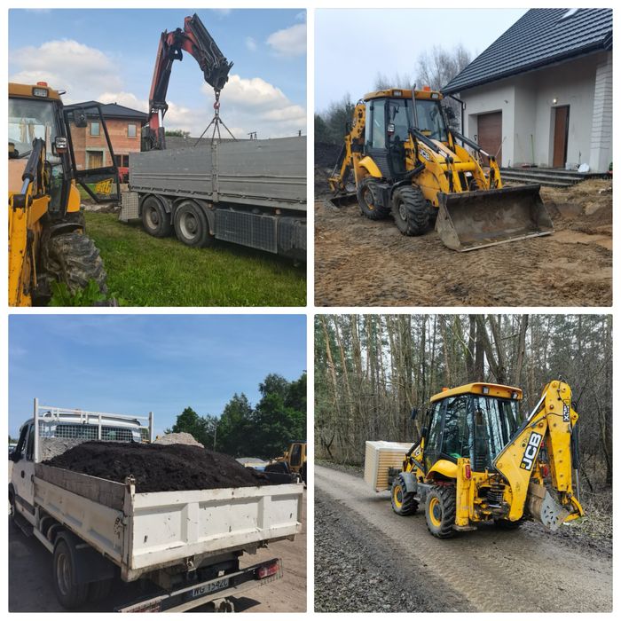 Roboty ziemne, usługi koparko-ładowarką,koparką,wywrotka,wykopy,ziemia