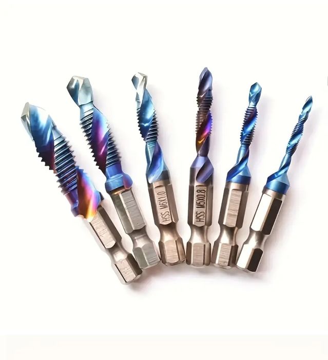 Tytanowe Wiertła Gwintownicze HSS z Chwostem Sześciokątnym