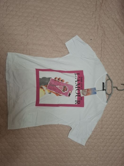 T-shirt biały nowy unikatowy