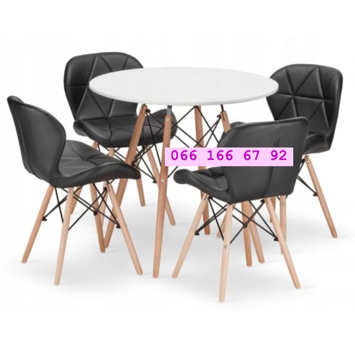 Стіл кухонний обідній круглий. Стільці  лофт крісло. Стол кухонный