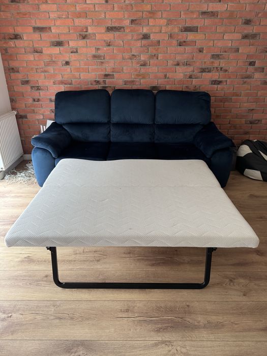 Sofa 3-osobowa granatowa z funkcją spania