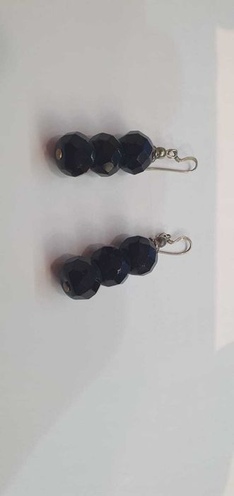 Srebrne kolczyki 925 , 18,29 g. czarne - komismadej.pl Gorlice