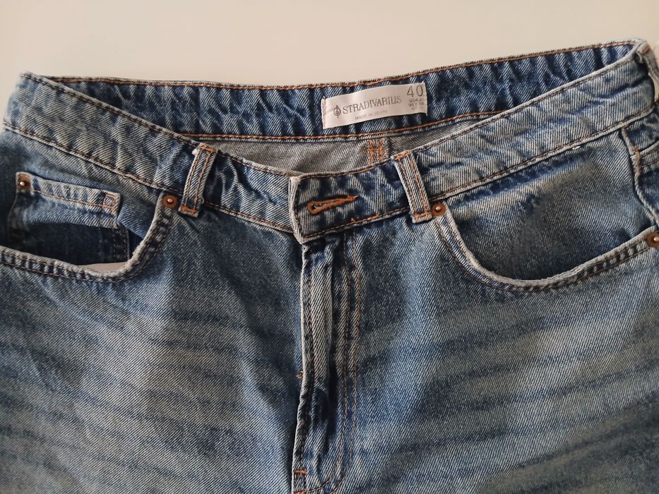 Stradivarius 40 L bermudy spodenki jeansowe baggy